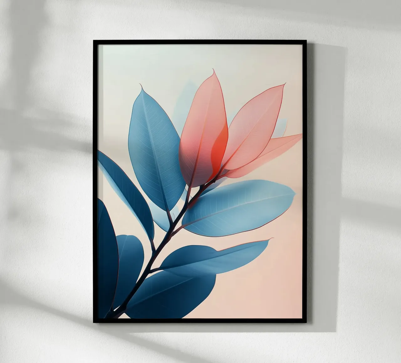 Fogliame artistico bicolore poster con telaio in plastica da Flora & Horizon