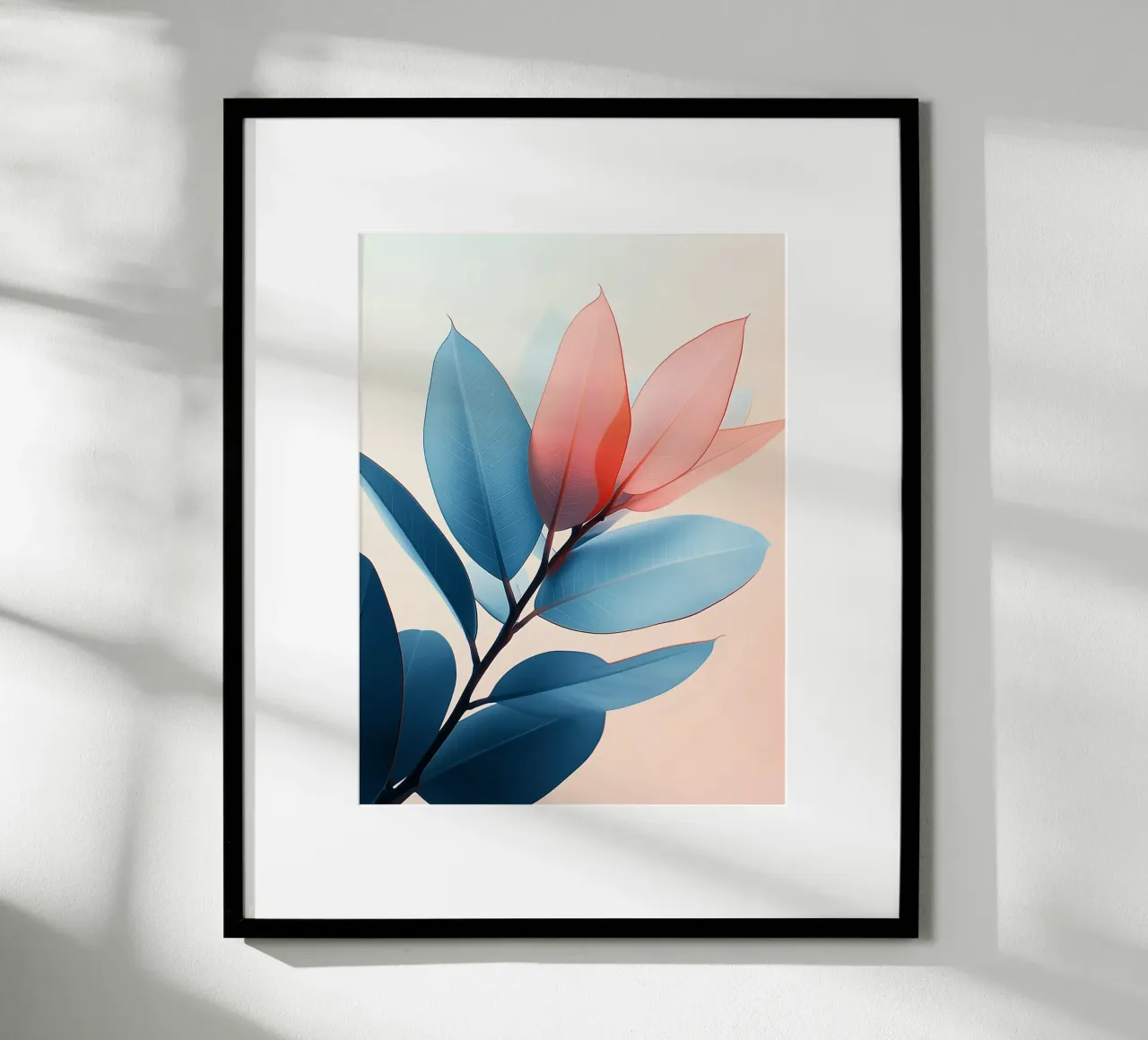 Fogliame artistico bicolore poster con telaio in plastica da Flora & Horizon