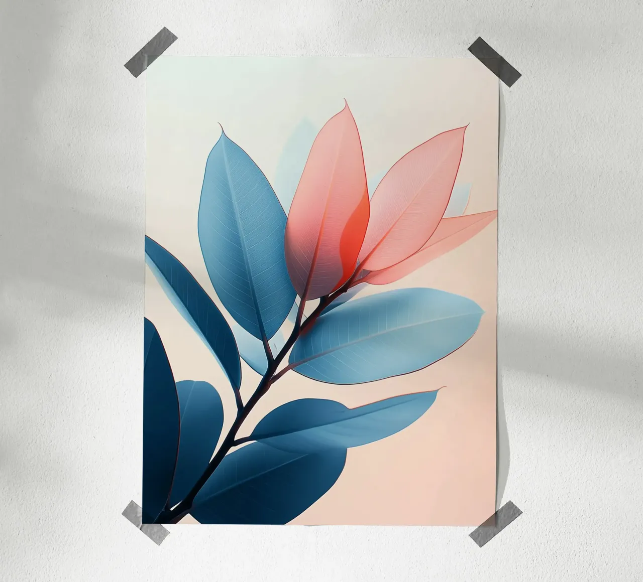 Fogliame artistico bicolore poster con telaio in plastica da Flora & Horizon