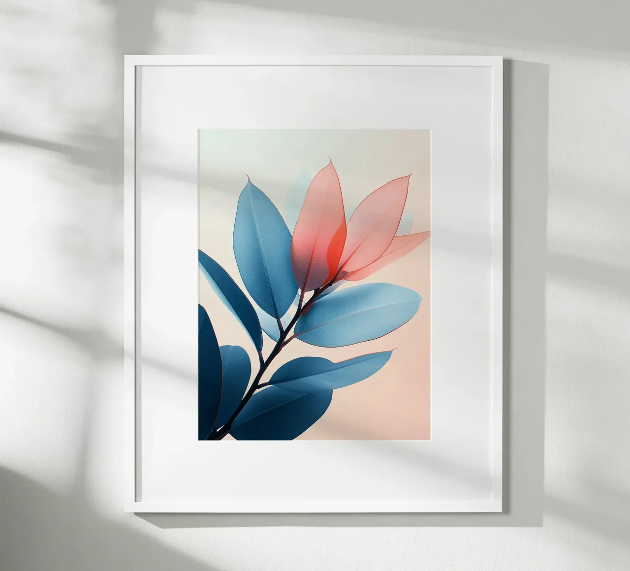 Fogliame artistico bicolore poster con telaio in plastica da Flora & Horizon