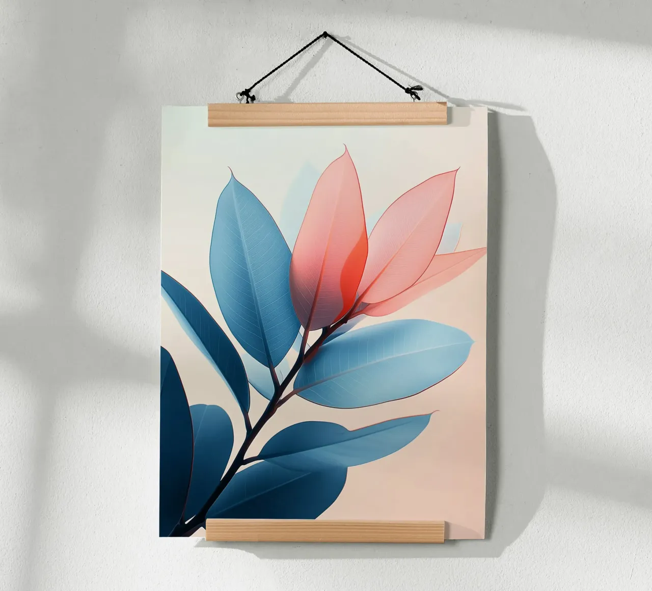 Fogliame artistico bicolore poster con telaio in plastica da Flora & Horizon