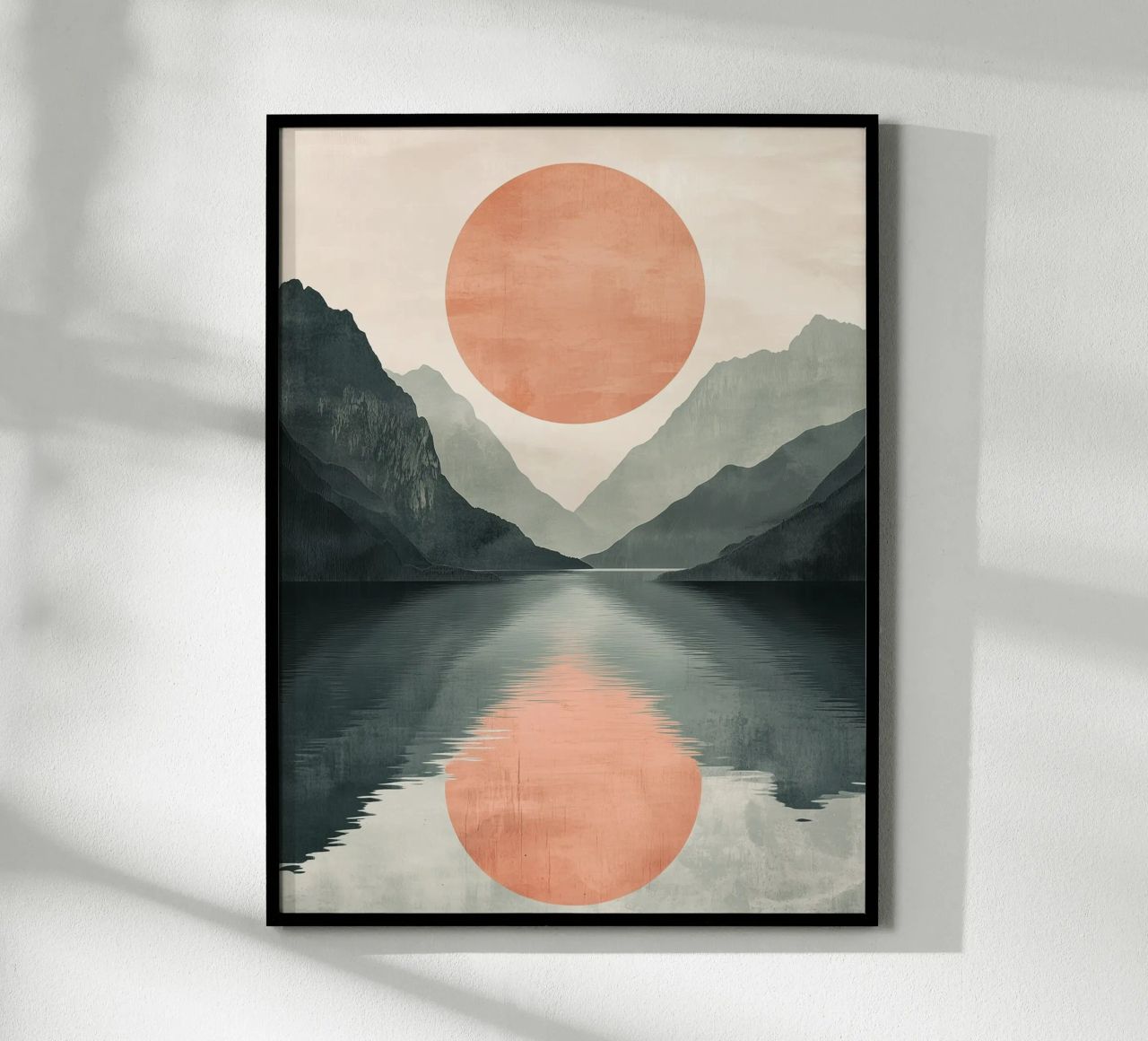 Sonne und Berge Abstrakt Poster von DWA