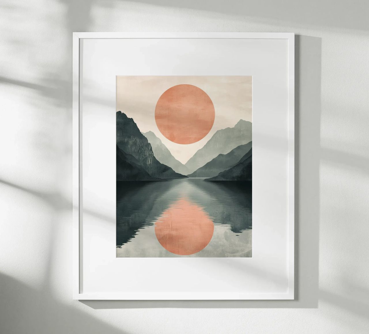 Sonne und Berge Abstrakt Poster von DWA