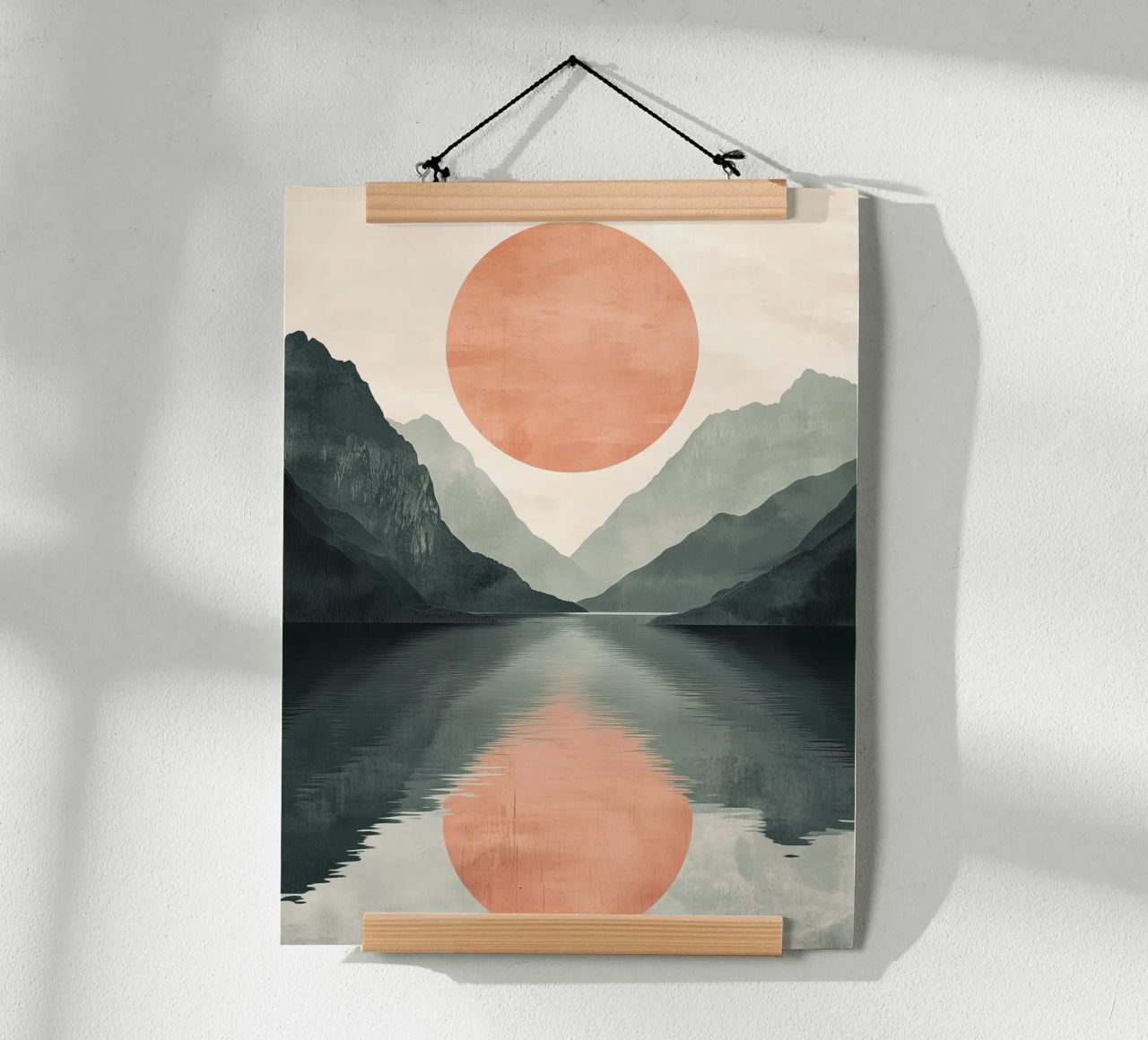 Sonne und Berge Abstrakt Poster von DWA