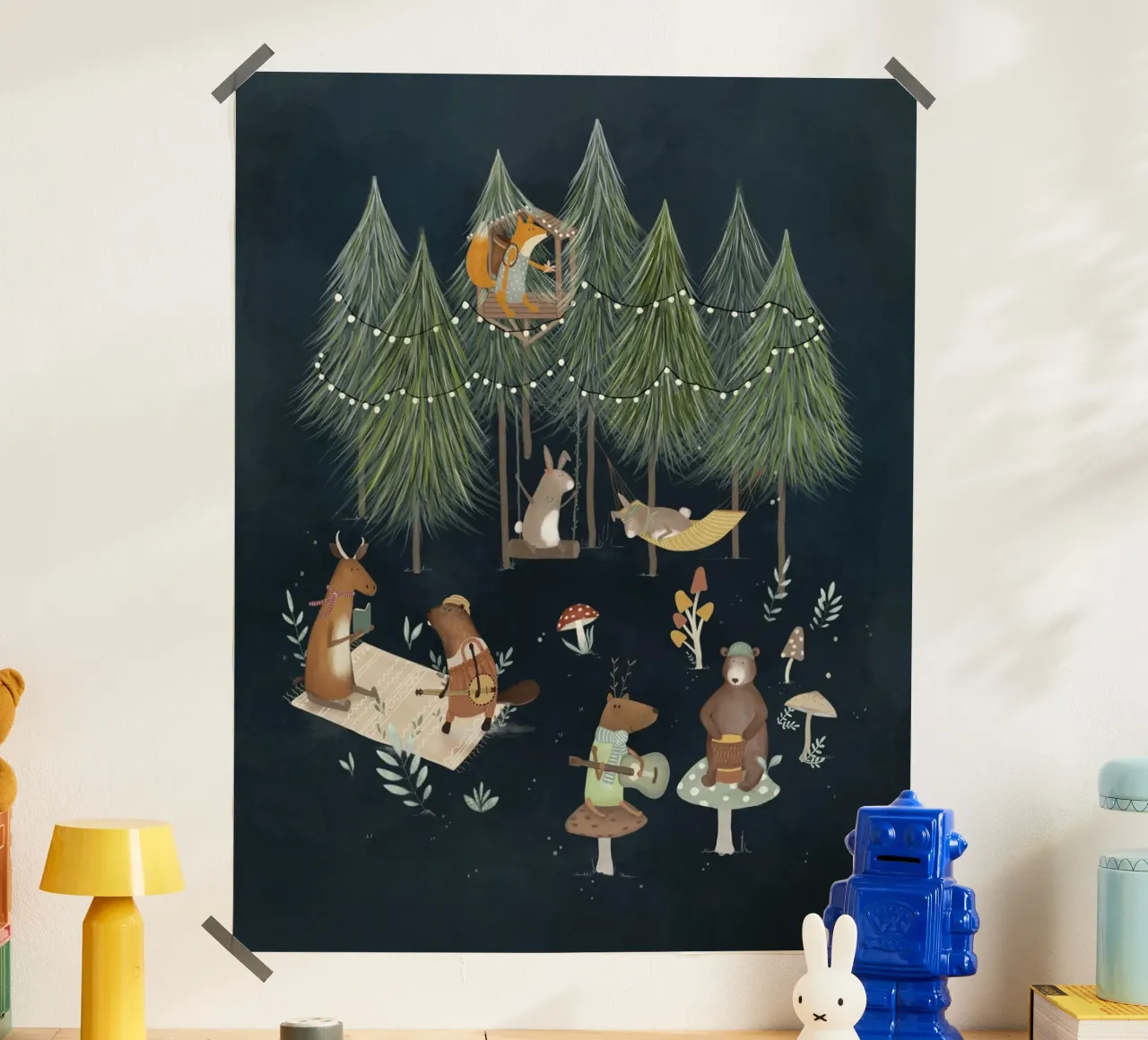 Forest Band – Enchanted Woodland Animal Music Print poster by Urchin Bay Art