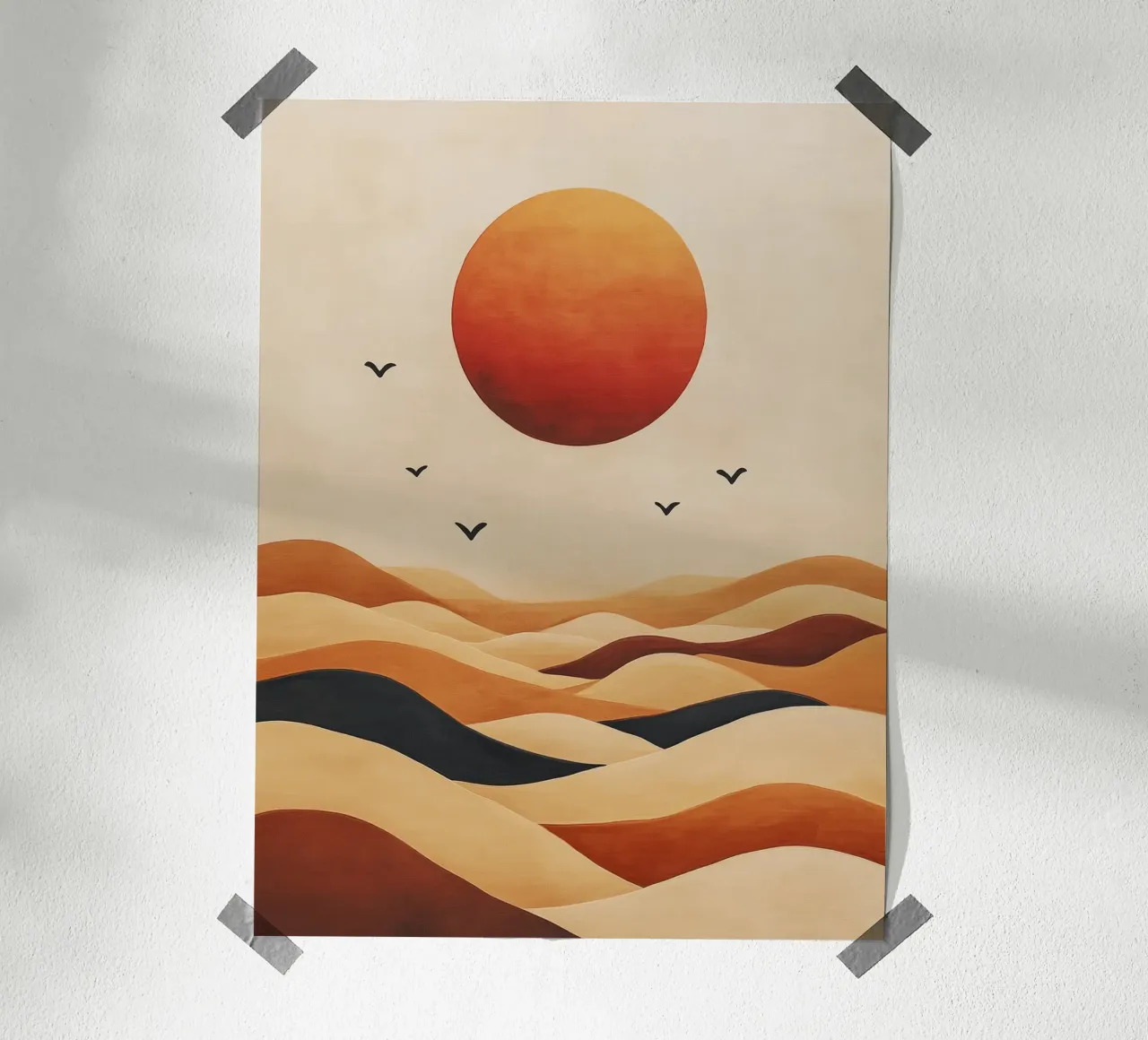 Sole e dune astratte poster da DWA