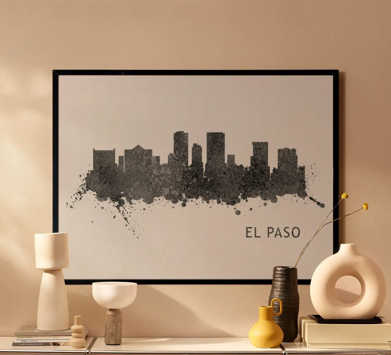 El Paso Texas poster con telaio in legno da Travelstudio