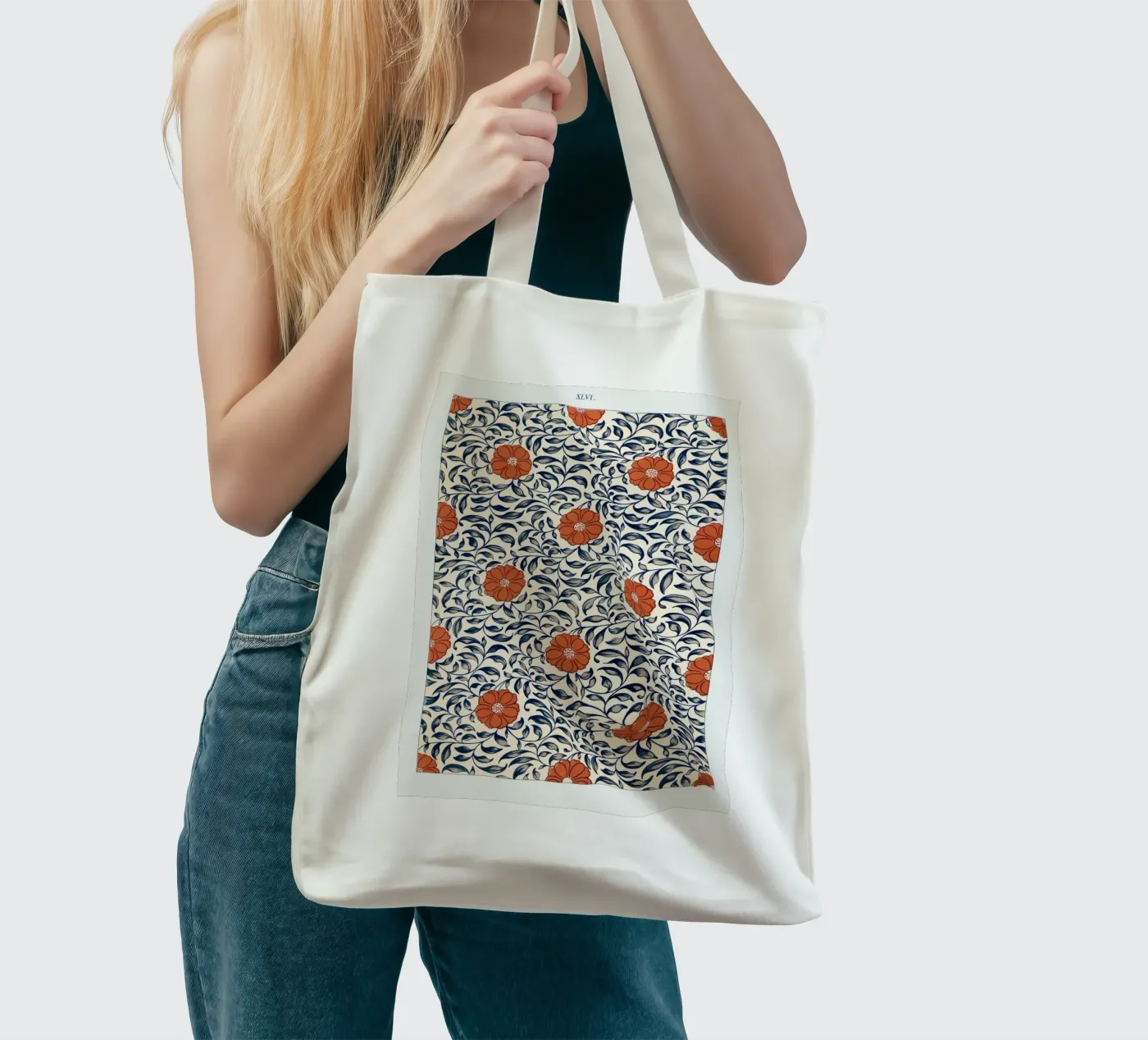 Flower pattern tote bag by vintageshop