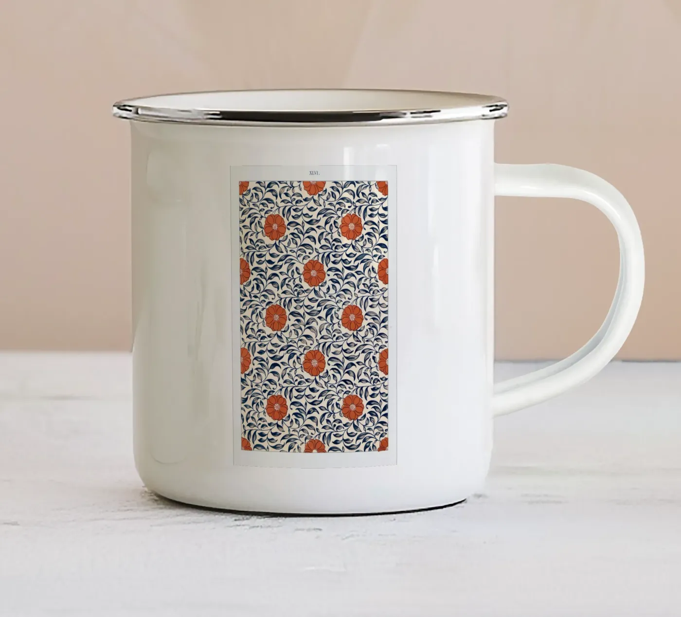 Flower pattern enamel mug by vintageshop