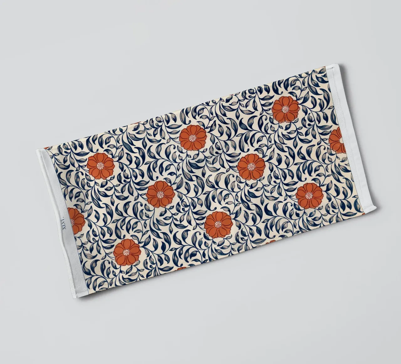 Flower pattern badhanddoek van vintageshop