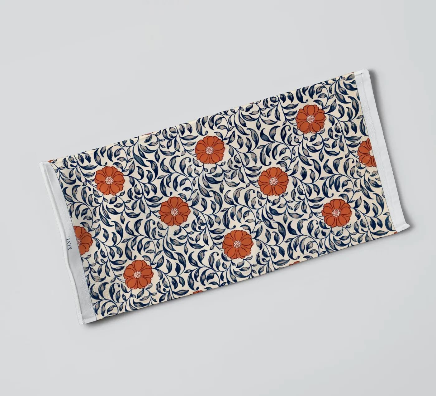 Flower pattern badhanddoek van vintageshop