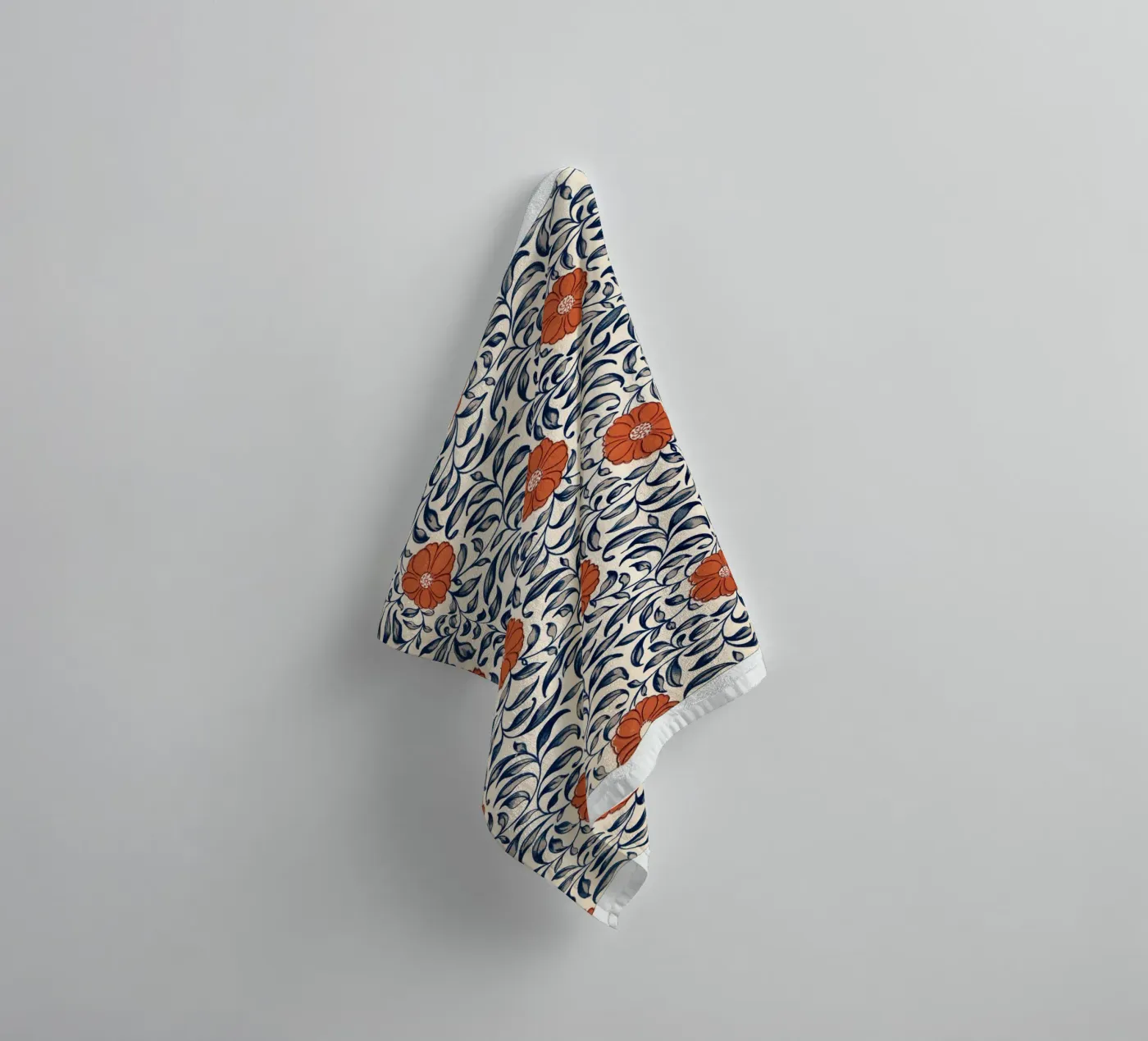 Flower pattern badhanddoek van vintageshop