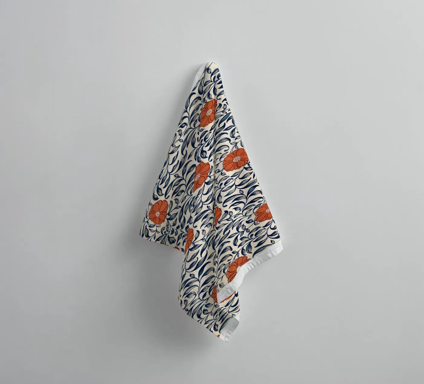 Flower pattern badhanddoek van vintageshop