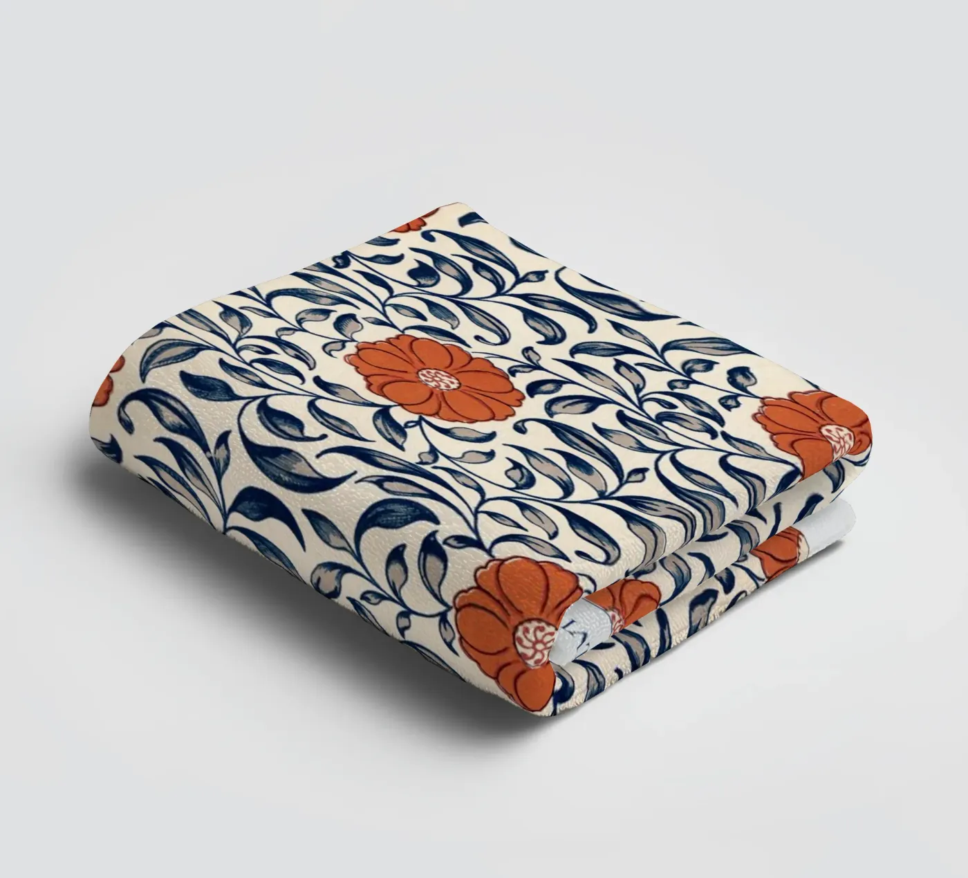 Flower pattern badhanddoek van vintageshop