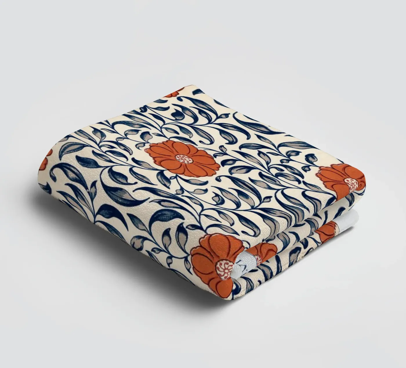 Flower pattern badhanddoek van vintageshop