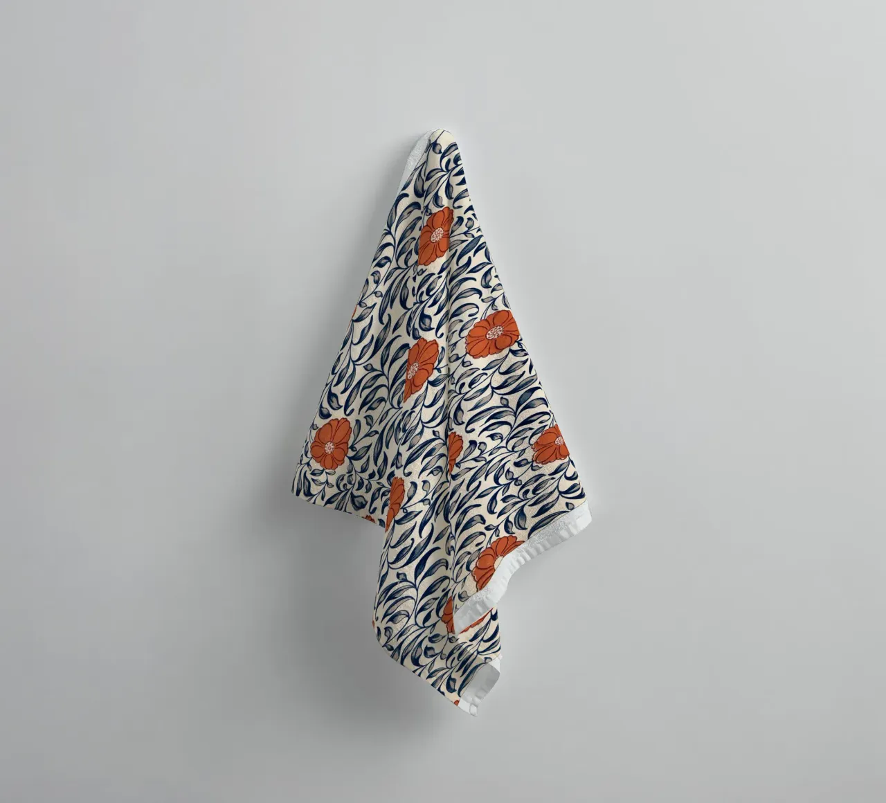 Flower pattern badhanddoek van vintageshop