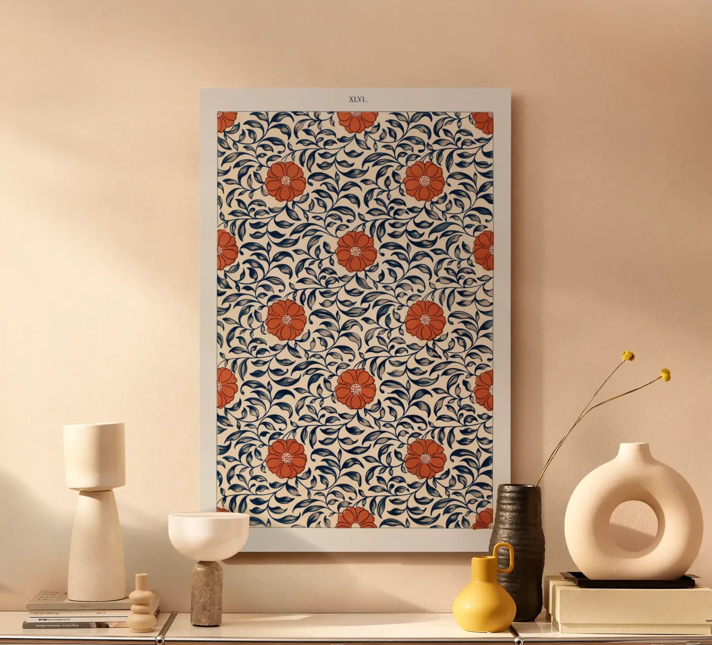 Flower pattern forex-plaat van vintageshop