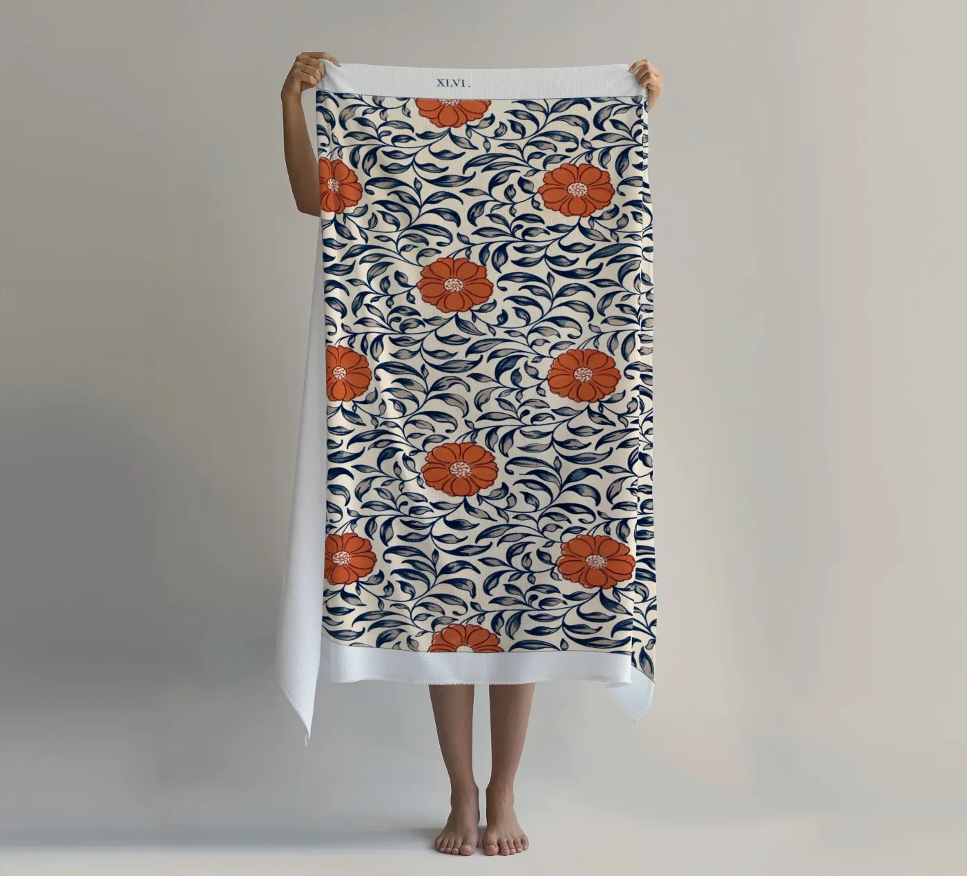 Flower pattern strandhanddoek van vintageshop