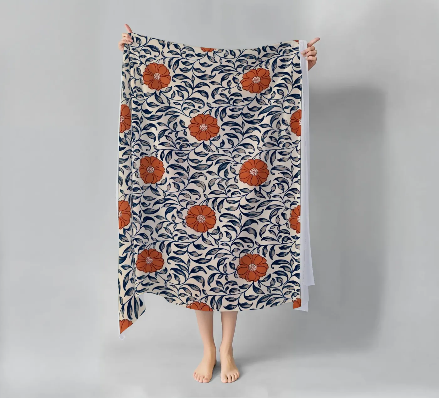 Flower pattern strandhanddoek van vintageshop