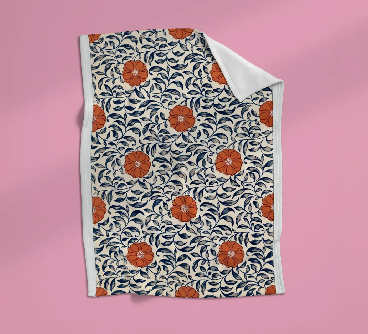 Flower pattern fleecedeken van vintageshop