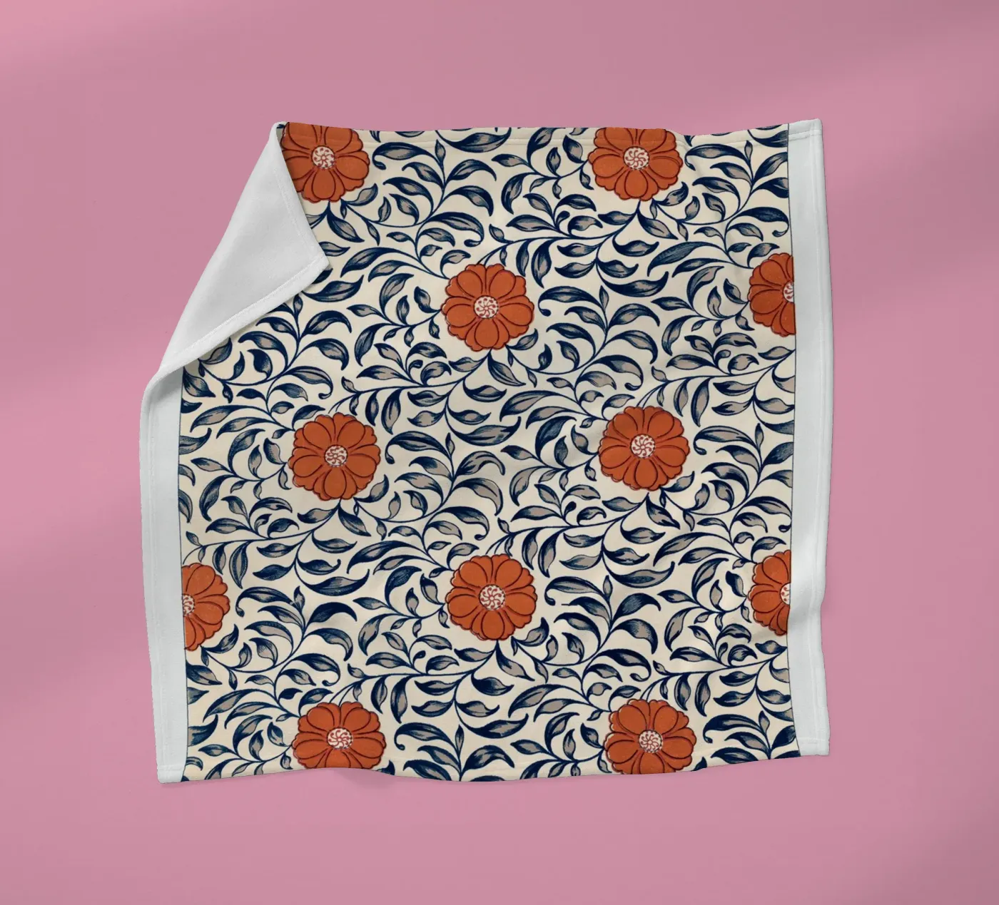 Flower pattern fleecedeken van vintageshop