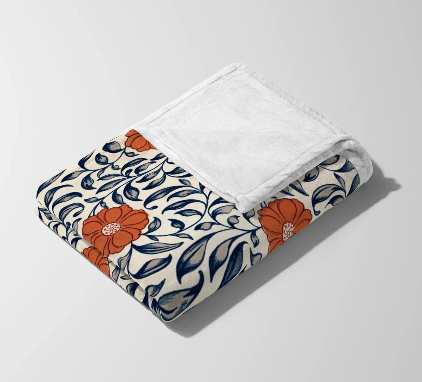 Flower pattern fleecedeken van vintageshop