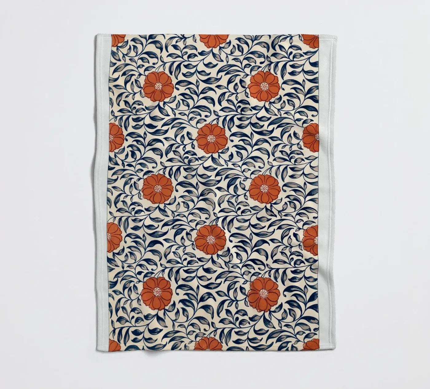 Flower pattern fleecedeken van vintageshop