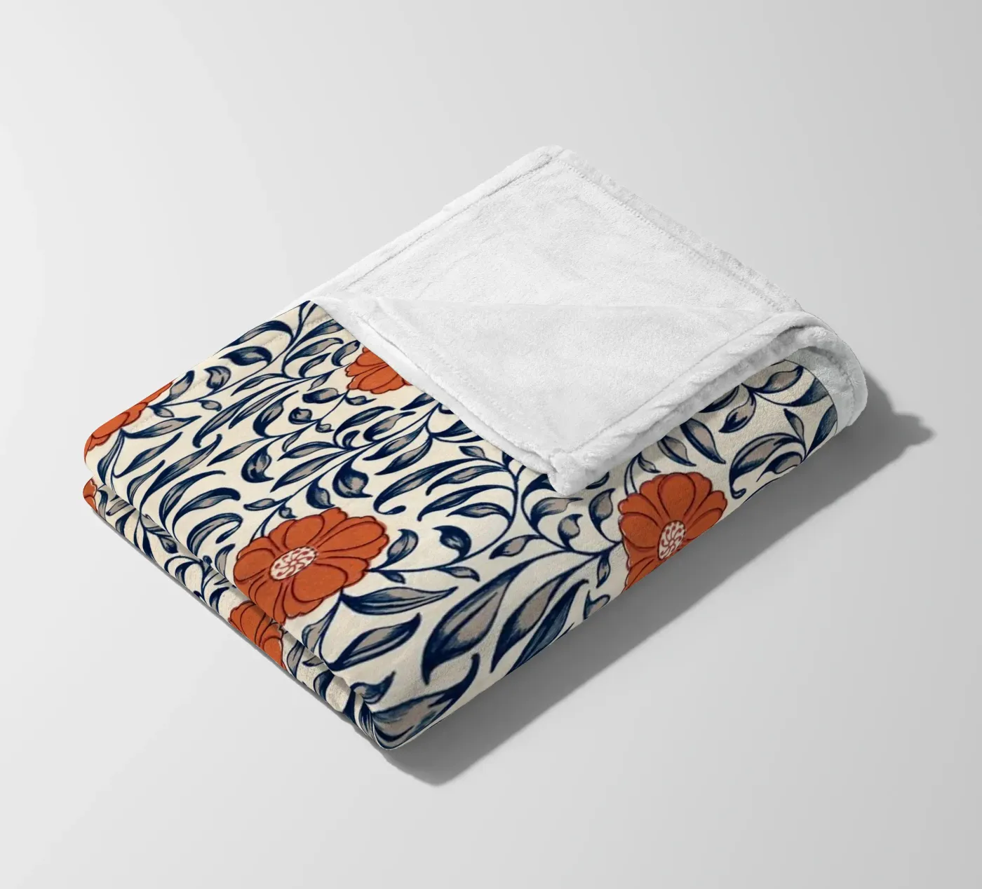 Flower pattern fleecedeken van vintageshop