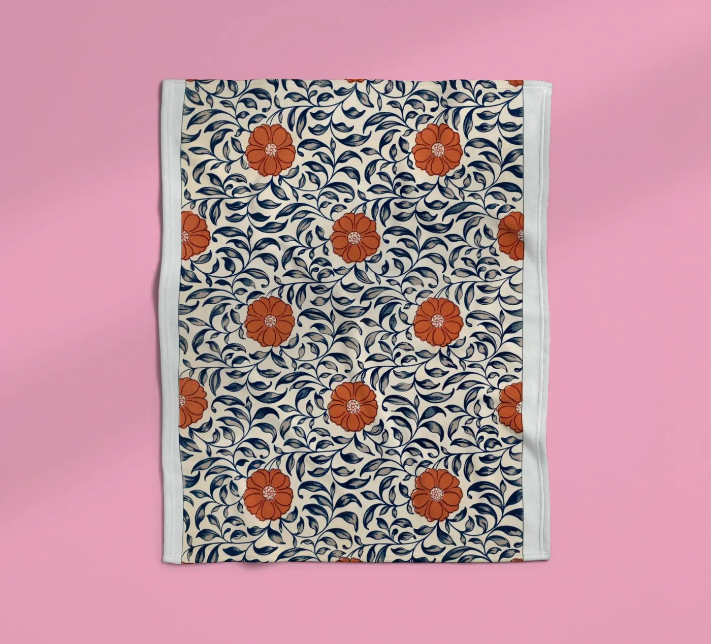 Flower pattern fleecedeken van vintageshop