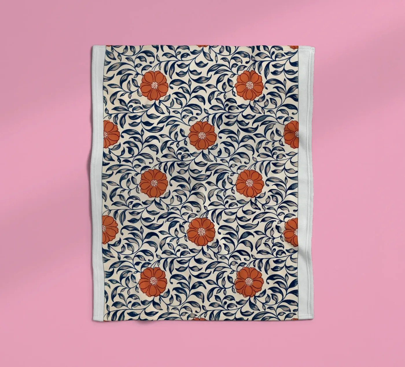 Flower pattern fleecedeken van vintageshop