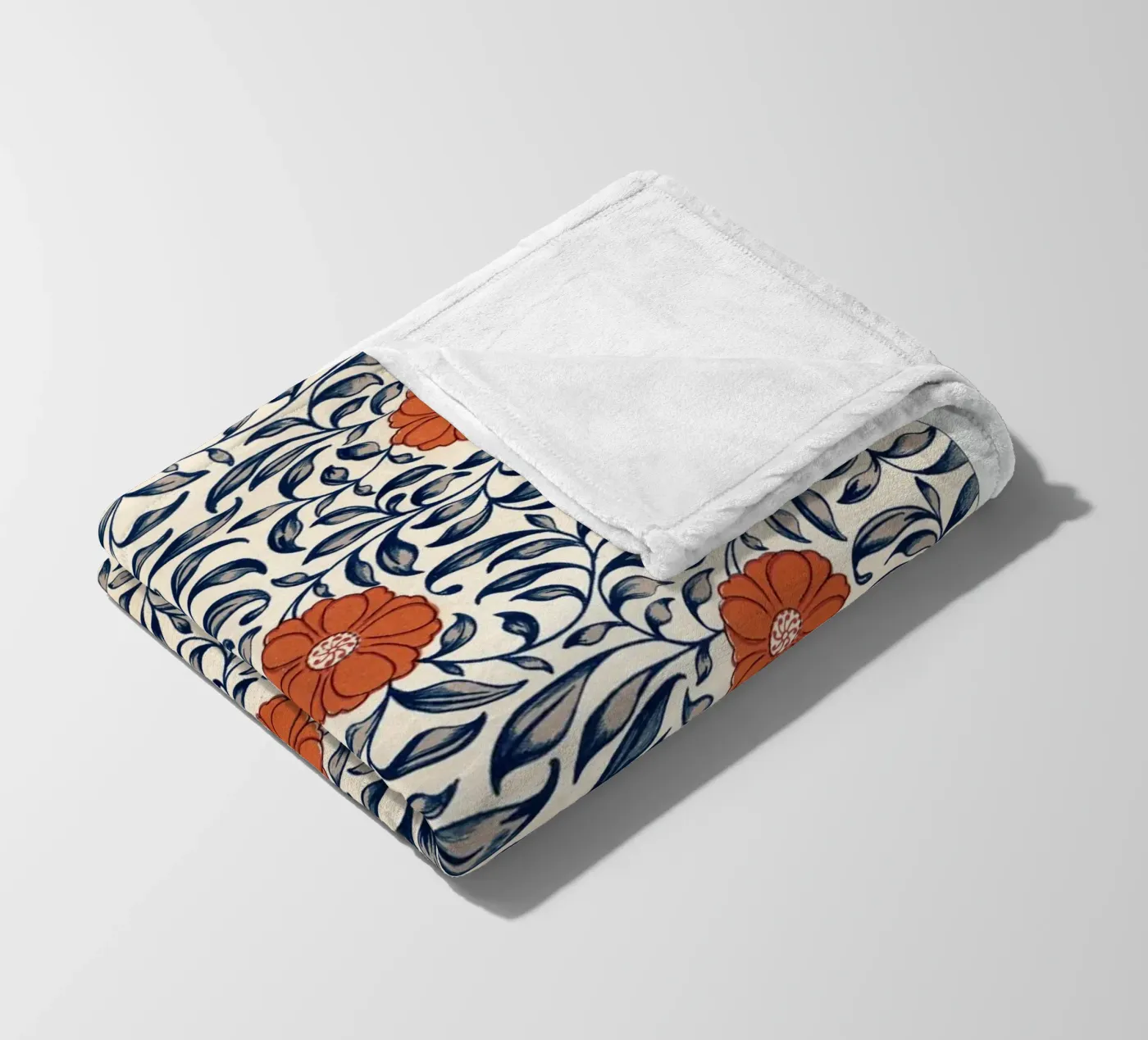 Flower pattern fleecedeken van vintageshop