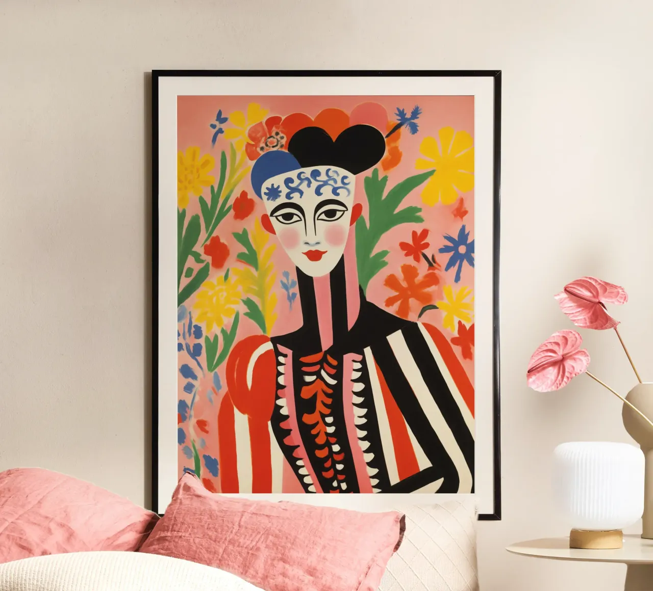 Glückliche Matisse-Gärtnerin | Malerei Hahnemühle von Autofocus