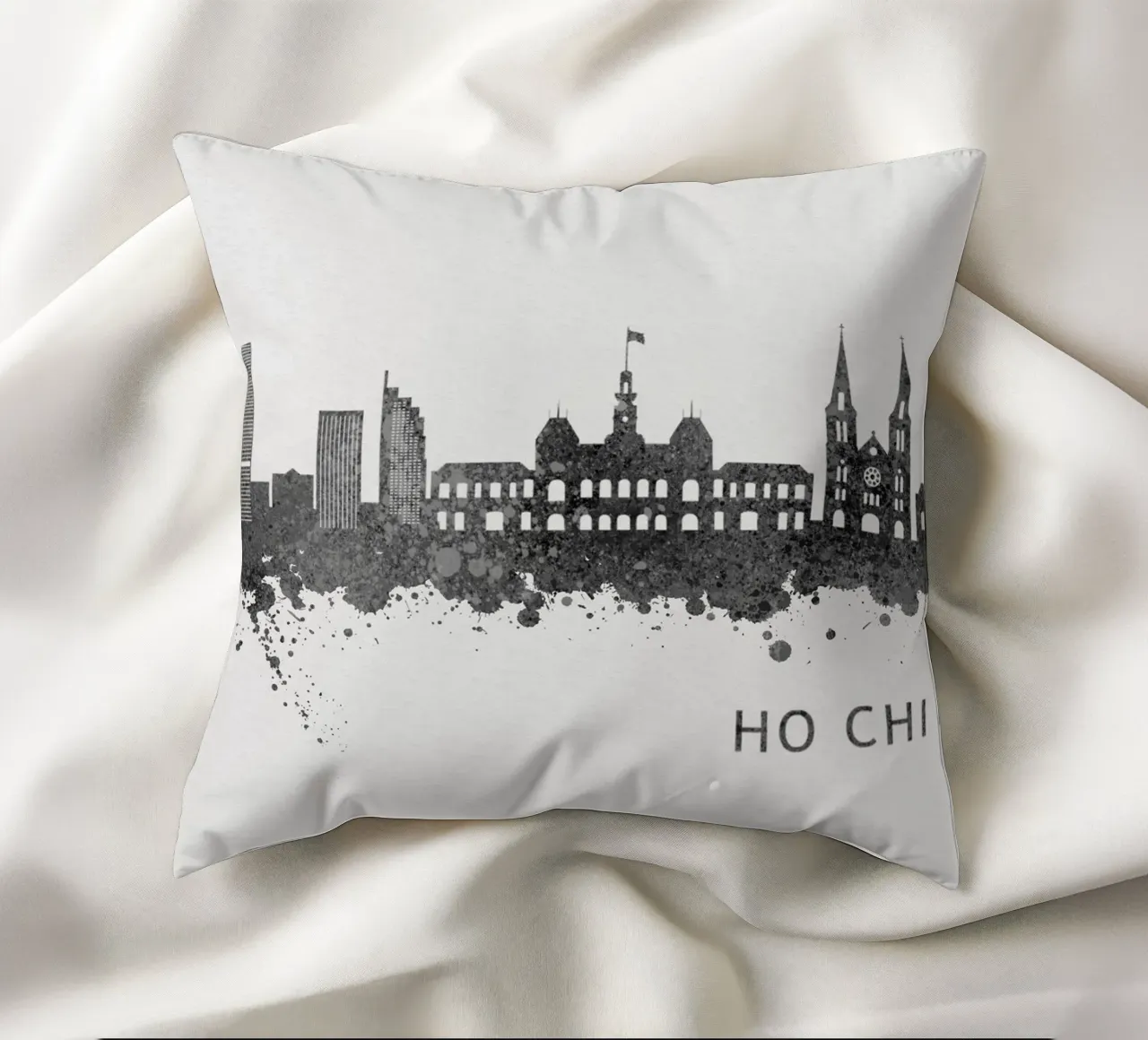 Ho Chi Minh Viet Nam decorative cushion by Travelstudio