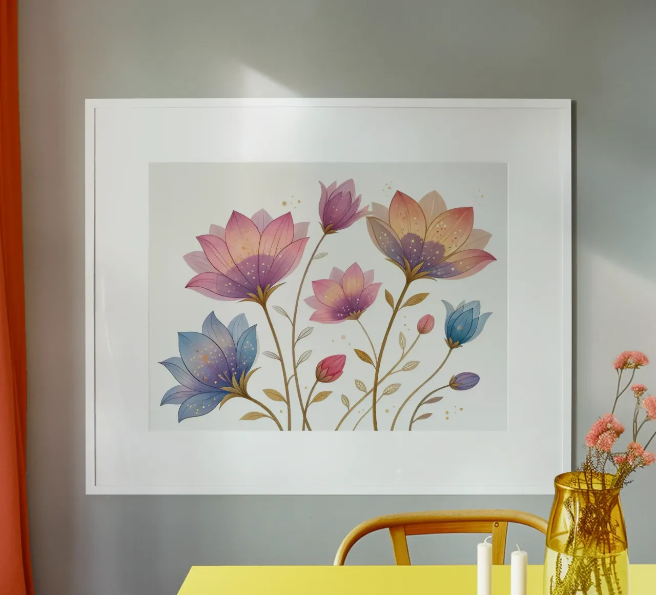 Fiori eterei poster con telaio in plastica da Artistic-shop