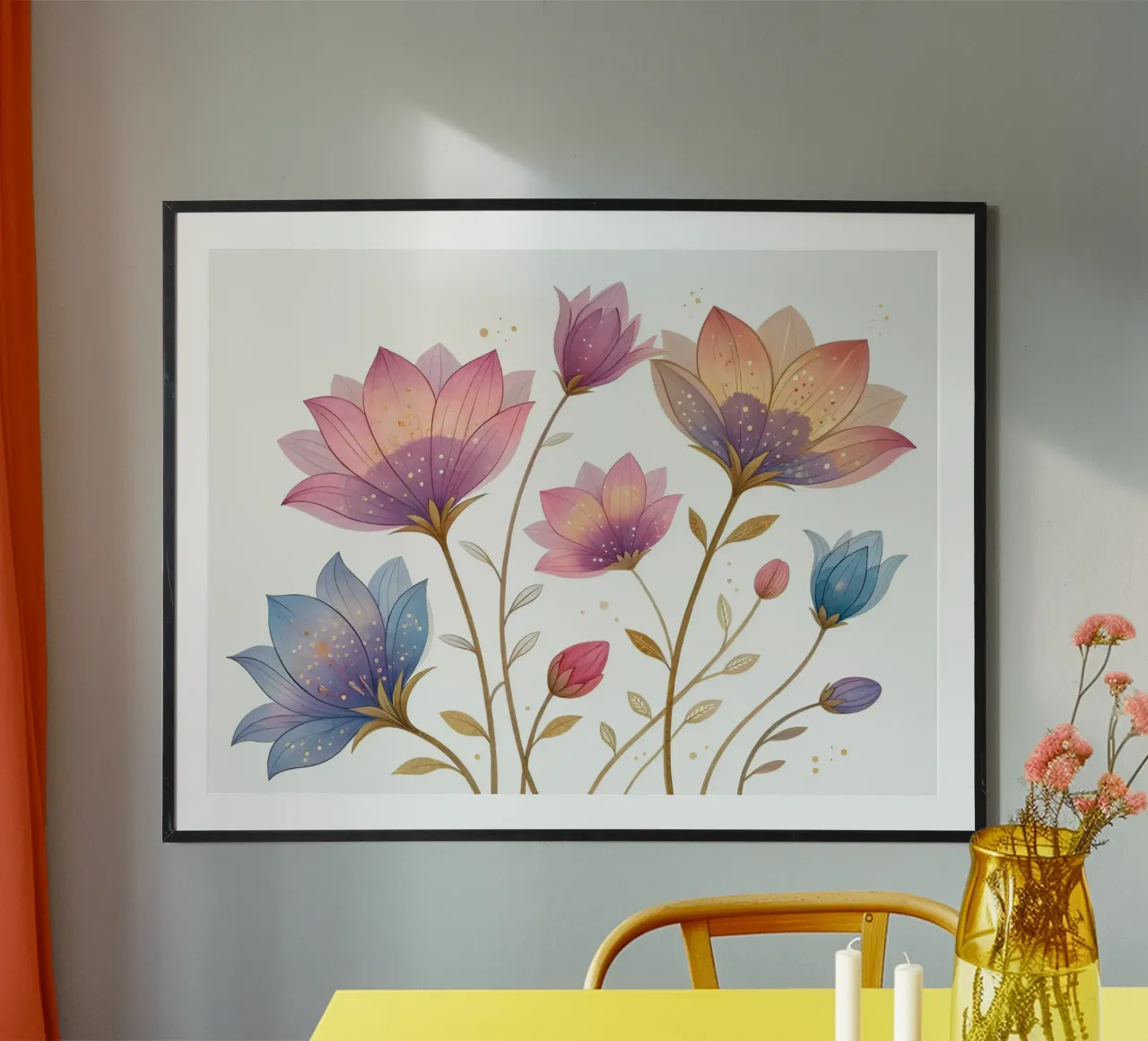 Fiori eterei poster con telaio in plastica da Artistic-shop