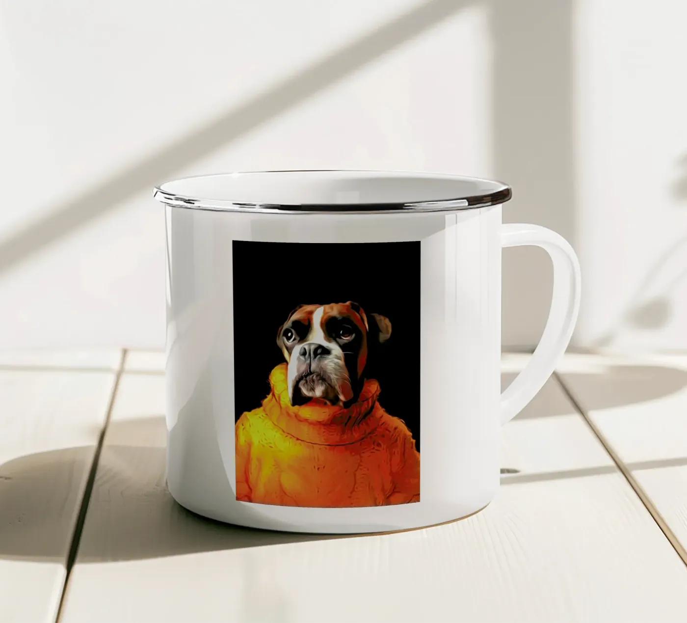 Trix enamel mug by Tein Lucasson