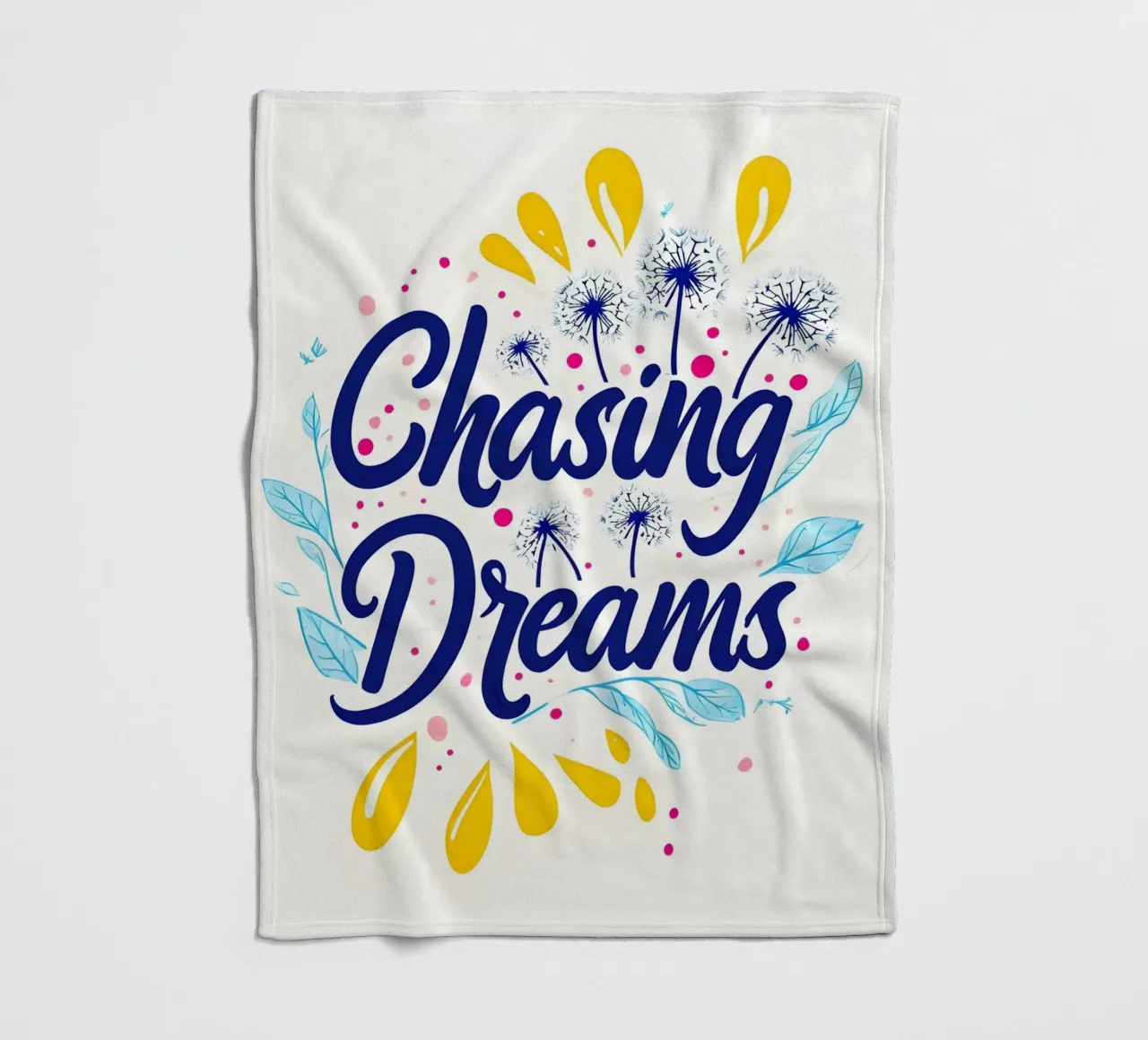 Chasing Dreams: A Whimsical Journey fleece blanket by inspirational quote