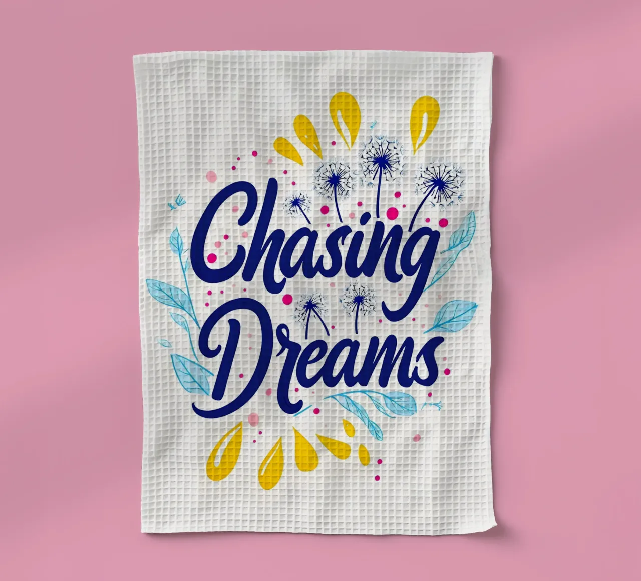 À la poursuite des rêves : Un voyage fantaisiste torchon de inspirational quote