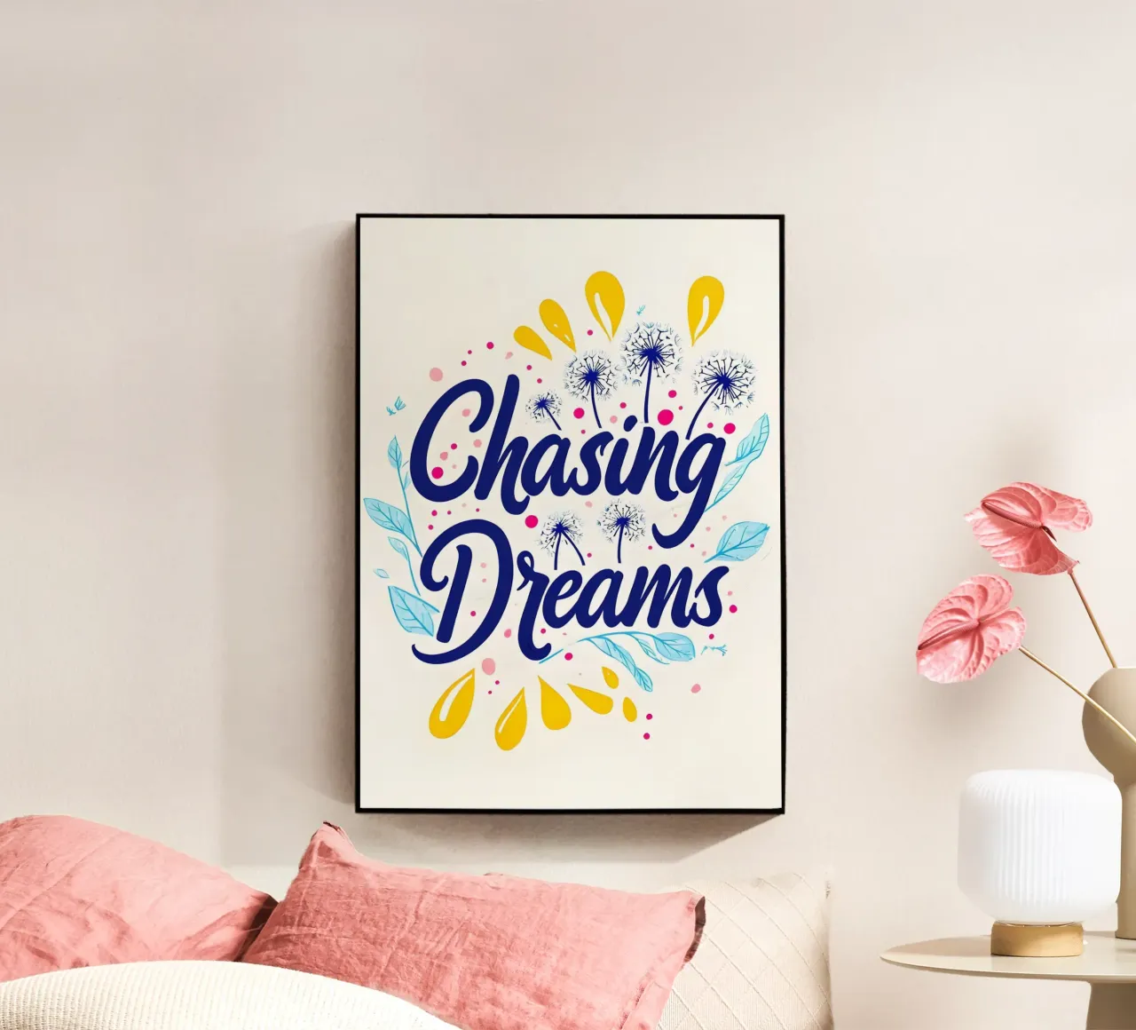 Persiguiendo sueños: Un viaje caprichoso metacrilato de inspirational quote