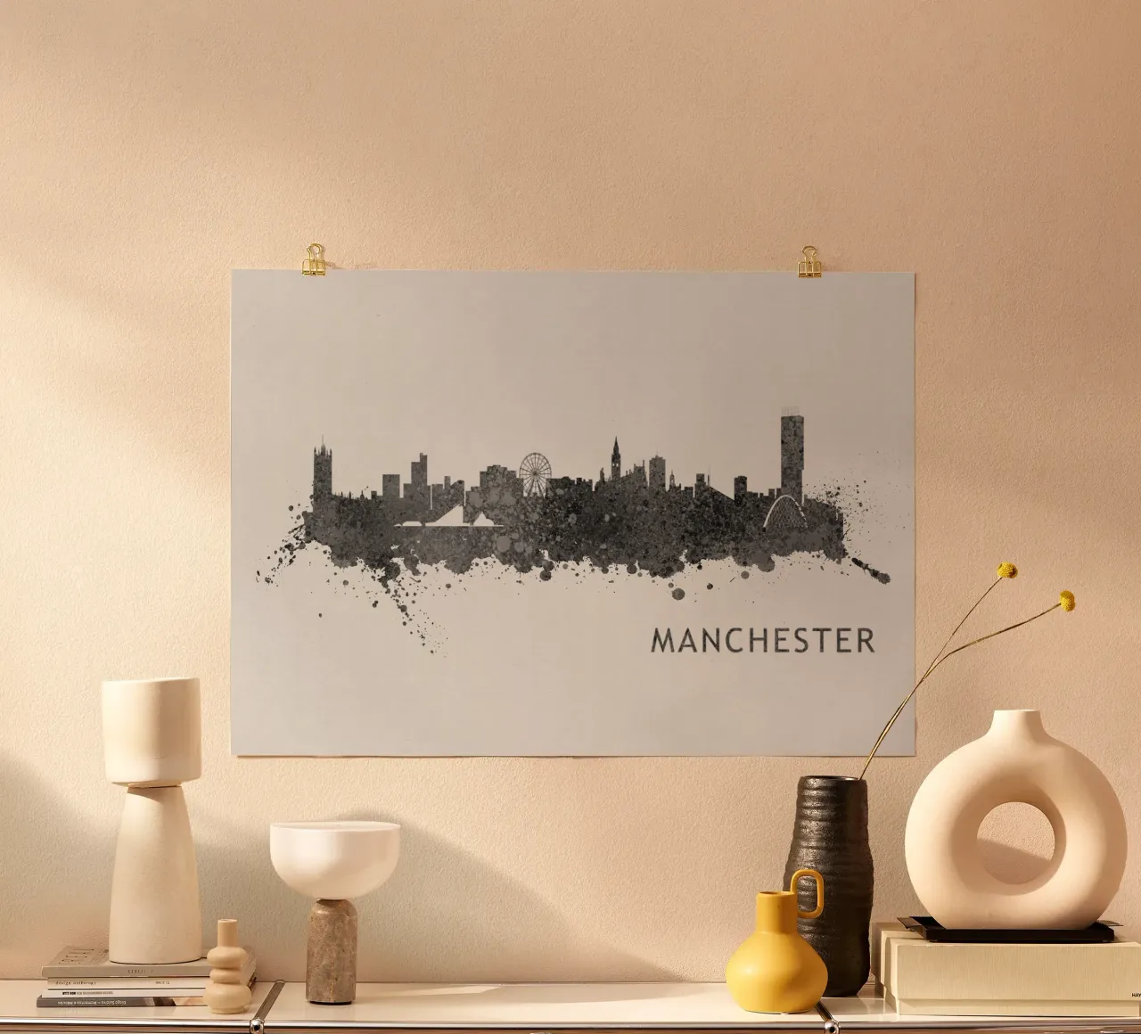 Manchester England poster con telaio in plastica da Travelstudio