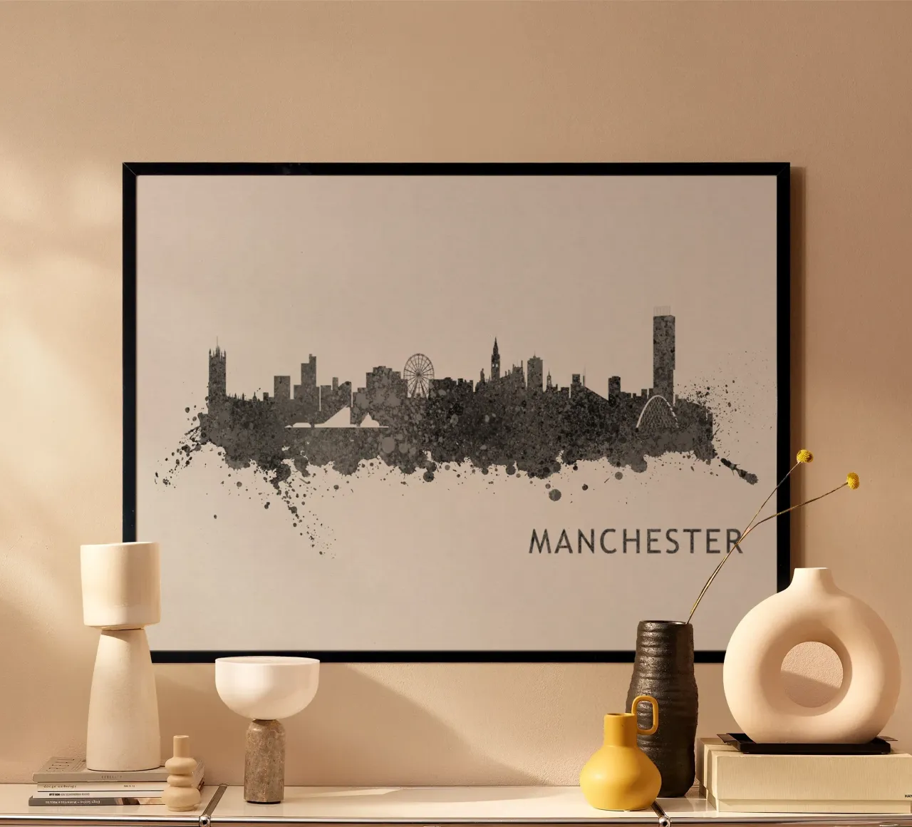 Manchester England poster con telaio in plastica da Travelstudio