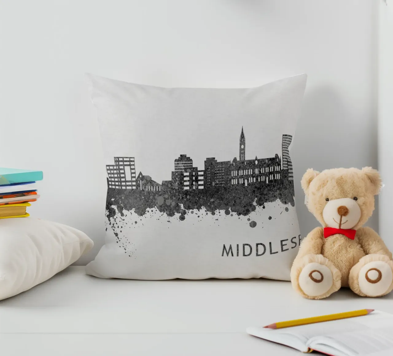 Middlesbrough England decorative cushion by Travelstudio