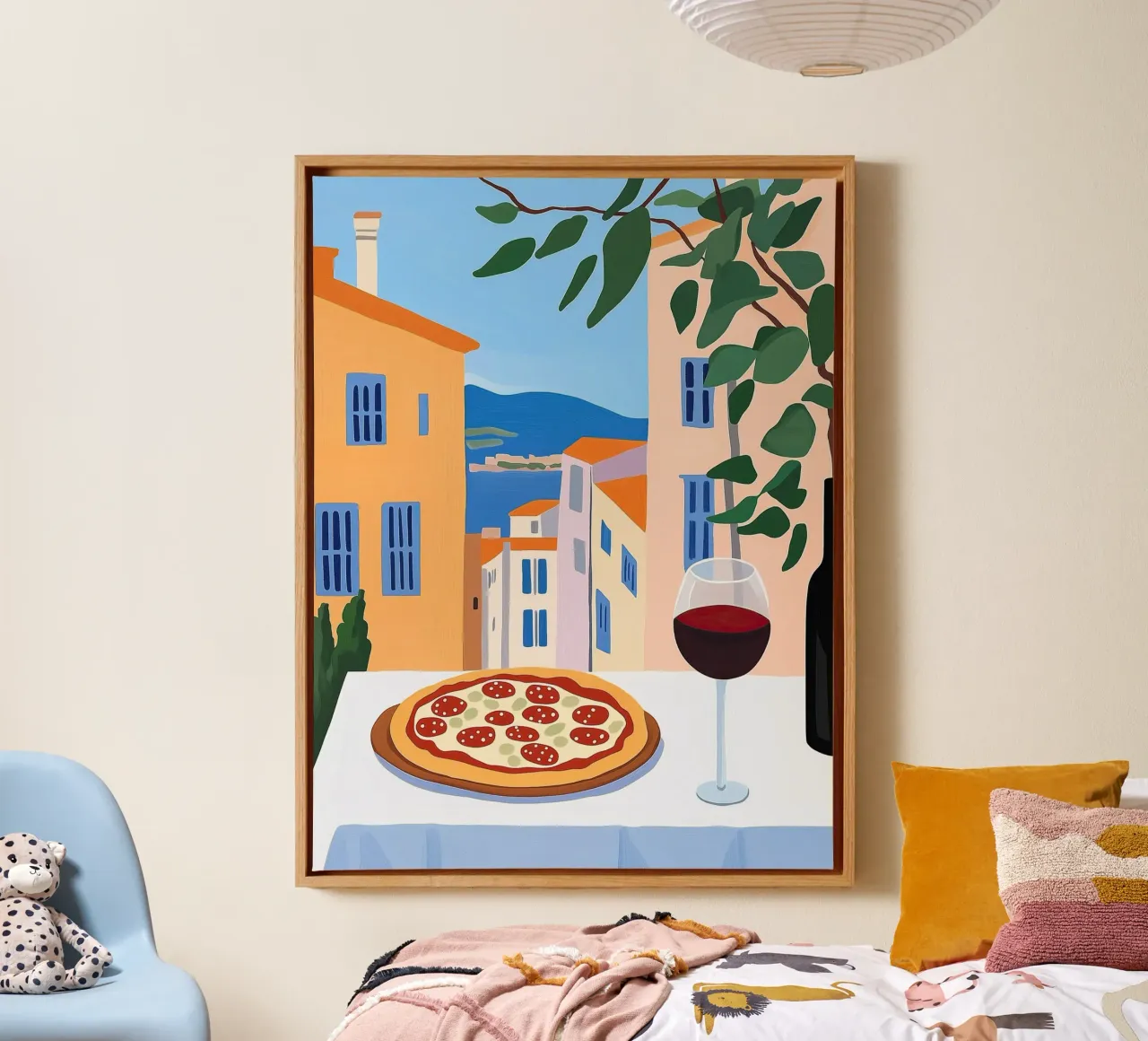 Italian Pizza tela con Cornice a cassetta da Art Center
