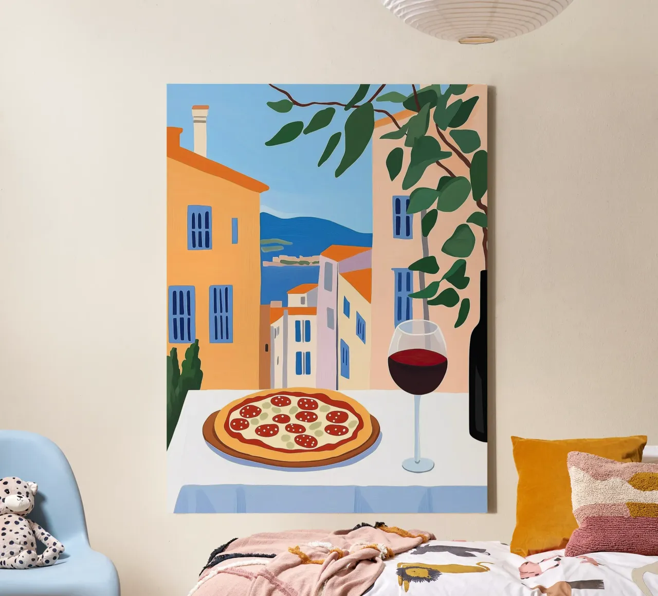 Italian Pizza tela con Cornice a cassetta da Art Center
