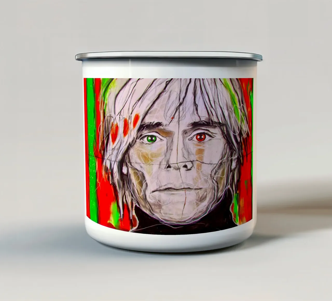 Pop Art 4 tazza in smalto da Happy 😃 Art 🎨 by Christine Schnoell