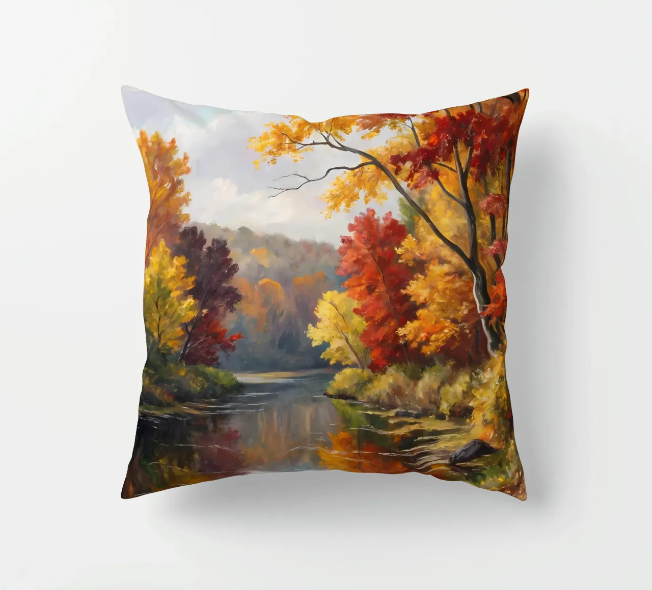 Reflet d'or de l'automne coussin de Artistic-shop