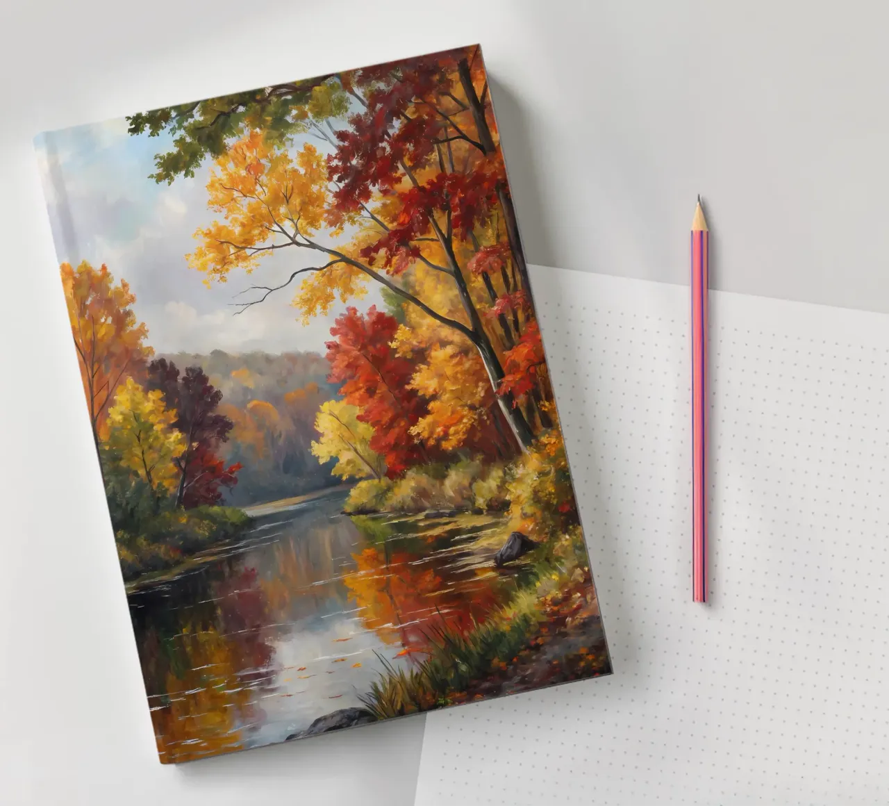 Autumn's Golden Reflection notebook by Artistic-shop