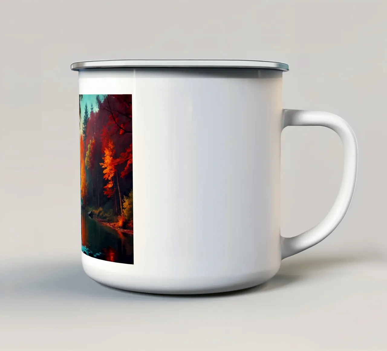 Le chemin d'or de l'automne mug en émail de Artistic-shop