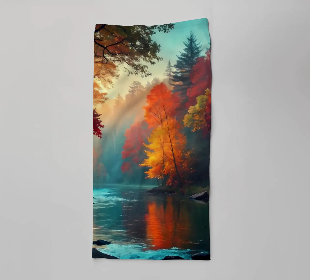 Autumn's Golden Path towel by Artistic-shop
