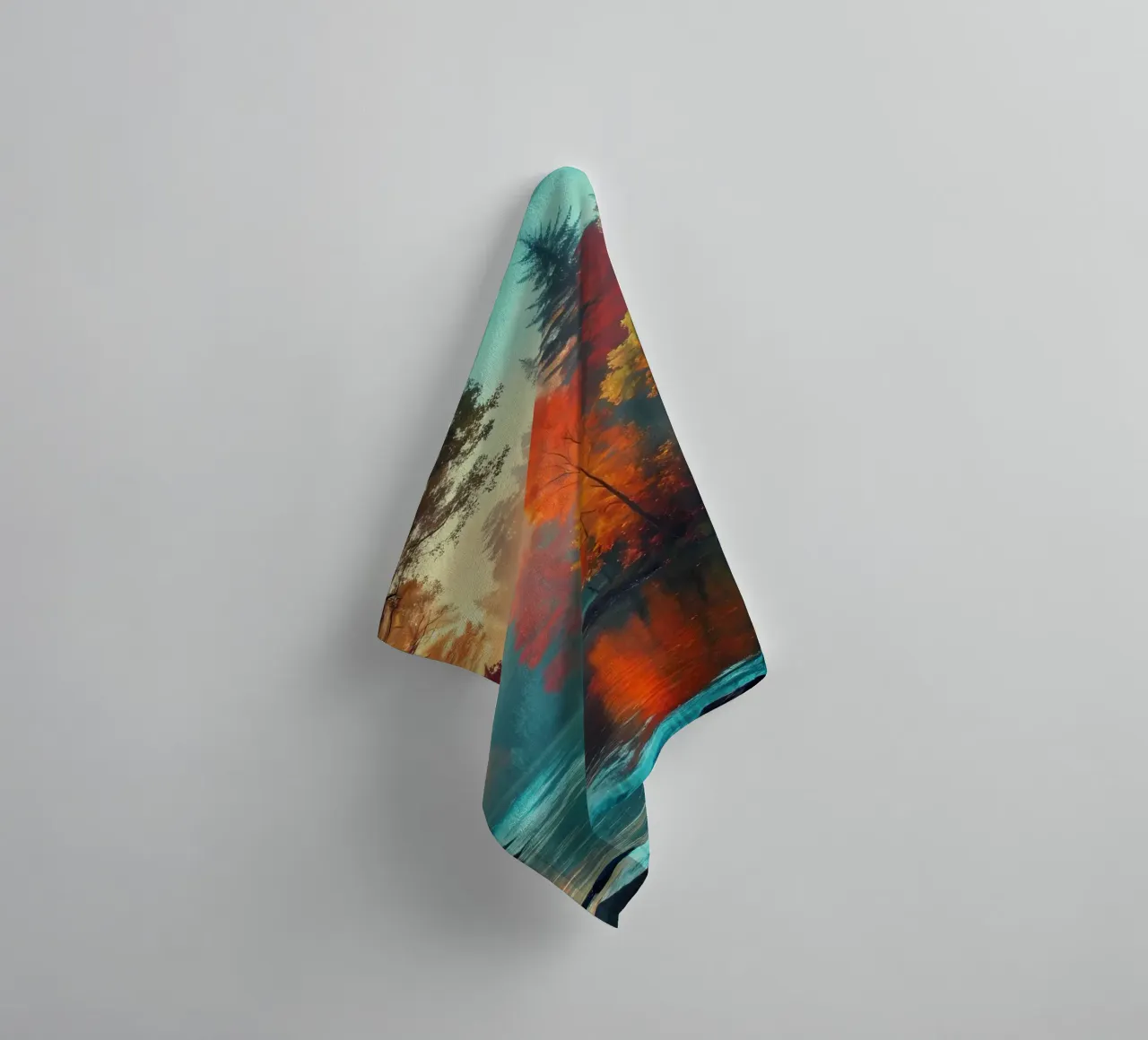 Autumn's Golden Path towel by Artistic-shop